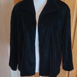 Talbots S Black Velvet Blazer W Shoulder Pads NWT